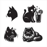 gato silueta icono gráfico logo diseño vector