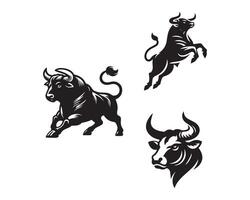 bull silhouette icon graphic logo design vector