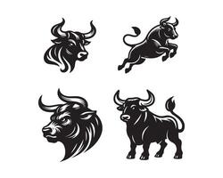 bull silhouette icon graphic logo design vector