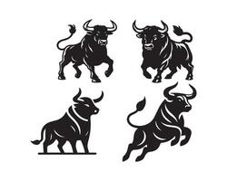 bull silhouette icon graphic logo design vector