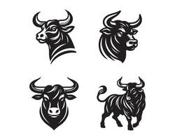 toro silueta icono gráfico logo diseño vector