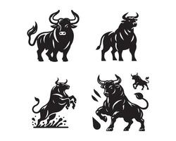 toro silueta icono gráfico logo diseño vector