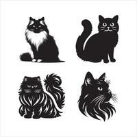 gato silueta icono gráfico logo diseño vector