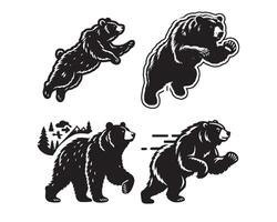 oso silueta icono gráfico logo diseño vector
