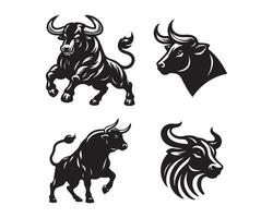 bull silhouette icon graphic logo design vector