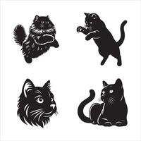 gato silueta icono gráfico logo diseño vector