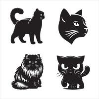 cat silhouette icon graphic logo design vector