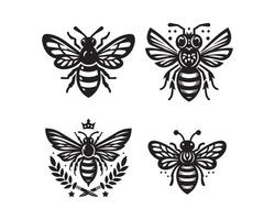 bee silhouette icon graphic logo design vector