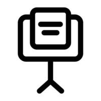 Simple Music Stand icon. The icon can be used for websites, print templates, presentation templates, illustrations, etc vector