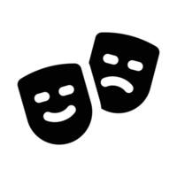 sencillo teatro mascaras sólido icono. el icono lata ser usado para sitios web, impresión plantillas, presentación plantillas, ilustraciones, etc vector
