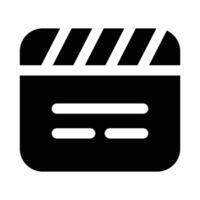 Simple Clapperboard solid icon. The icon can be used for websites, print templates, presentation templates, illustrations, etc vector