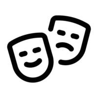 sencillo teatro mascaras icono. el icono lata ser usado para sitios web, impresión plantillas, presentación plantillas, ilustraciones, etc vector