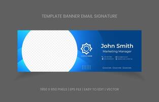 email signature template design for business company and corporate identity. promotion banner footer email. vector