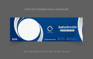 email signature template design for business company and corporate identity. promotion banner footer email. vector