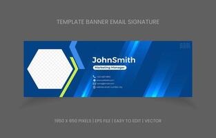 email signature template design for business company and corporate identity. promotion banner footer email. vector