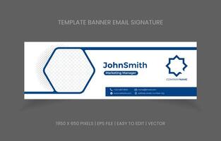 email signature template design for business company and corporate identity. promotion banner footer email. vector