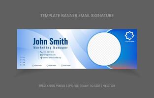 email signature template design for business company and corporate identity. promotion banner footer email. vector