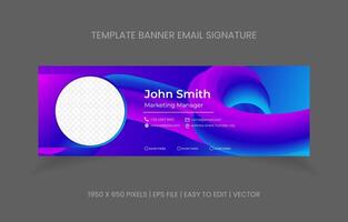 email signature template design for business company and corporate identity. promotion banner footer email. vector