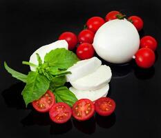 Mozzarella di Bufala, fresh cheese, italian dairy product. photo