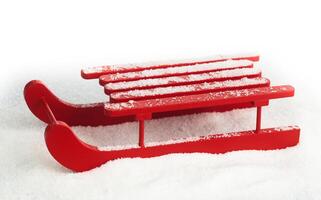 Wooden red sled photo
