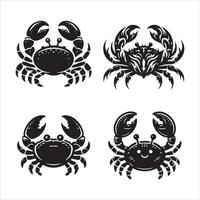 crab silhouette icon graphic logo design vector