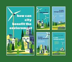 eco y verde energía concepto urbano paisaje insta cuentos modelo vector
