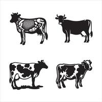 cow silhouette icon graphic logo design vector