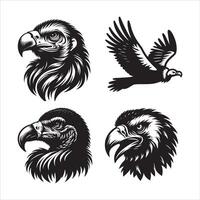 condor silhouette icon graphic logo design vector