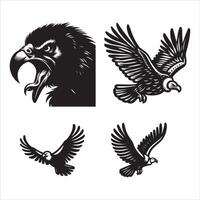 condor silhouette icon graphic logo design vector