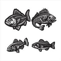 cod fish silhouette icon graphic logo design vector