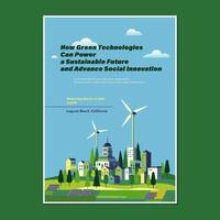 eco y verde energía concepto urbano paisaje póster y volantes modelo vector