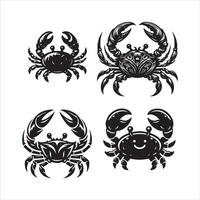 crab silhouette icon graphic logo design vector