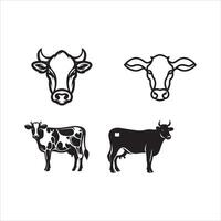 vaca silueta icono gráfico logo diseño vector