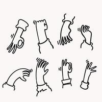 mano dibujado garabatear dibujos animados mano gesto ilustración vector