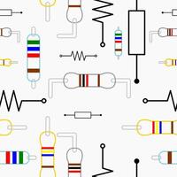 Editable Vectorized Outline Style Resistor Symbol Illustration Seamless Pattern for Creating Electronic or Electrical Related Background and Decorative Element vector