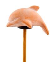 Dolphin in clay on wooden stick photo