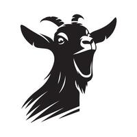 Goat Logo - An exuberant goat face silhouette illustration vector