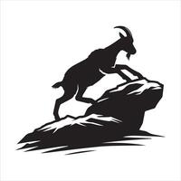 Goat - A goat climbing illustration on a white background vector