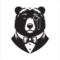oso logo - un oso en formal atuendo logo concepto vector