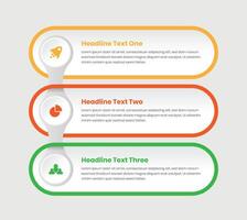 Three steps simple data presentation business infographic with icons vector