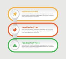 Three steps simple data presentation business infographic with icons vector