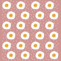 Egg pattern on pink background. Breakfast pattern for wallpaper, surface design and fabric pattern vector