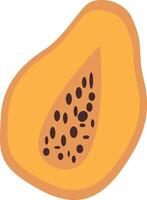 papaya minimalista plano ilustración vector