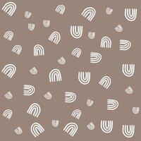 White boho arch pattern on boho brown background vector