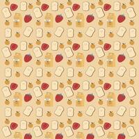 Sliced of bread, orange juice, orange and strawberry pattern. Breakfast pattern, pastry pattern for wallpaper, surface design and fabric pattern vector