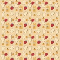 Sliced of bread, orange juice, orange and strawberry pattern. Breakfast pattern, pastry pattern for wallpaper, surface design and fabric pattern vector
