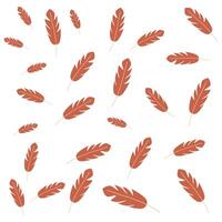 Hand drawn leaves pattern for background, fabric print vector