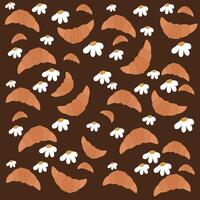 Croissant and daisy pattern. Pastry pattern for wallpaper, surface design and fabric pattern vector