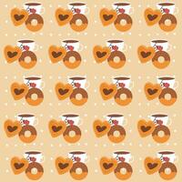 Pastry and coffee pattern. Breakfast pattern for wallpaper, surface design and fabric pattern vector