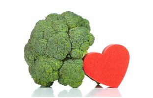 Raw Broccoli with heart photo